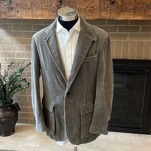 Polo by Ralph Lauren mens M Medium green corduroy cotton 3-button sport coat EUC